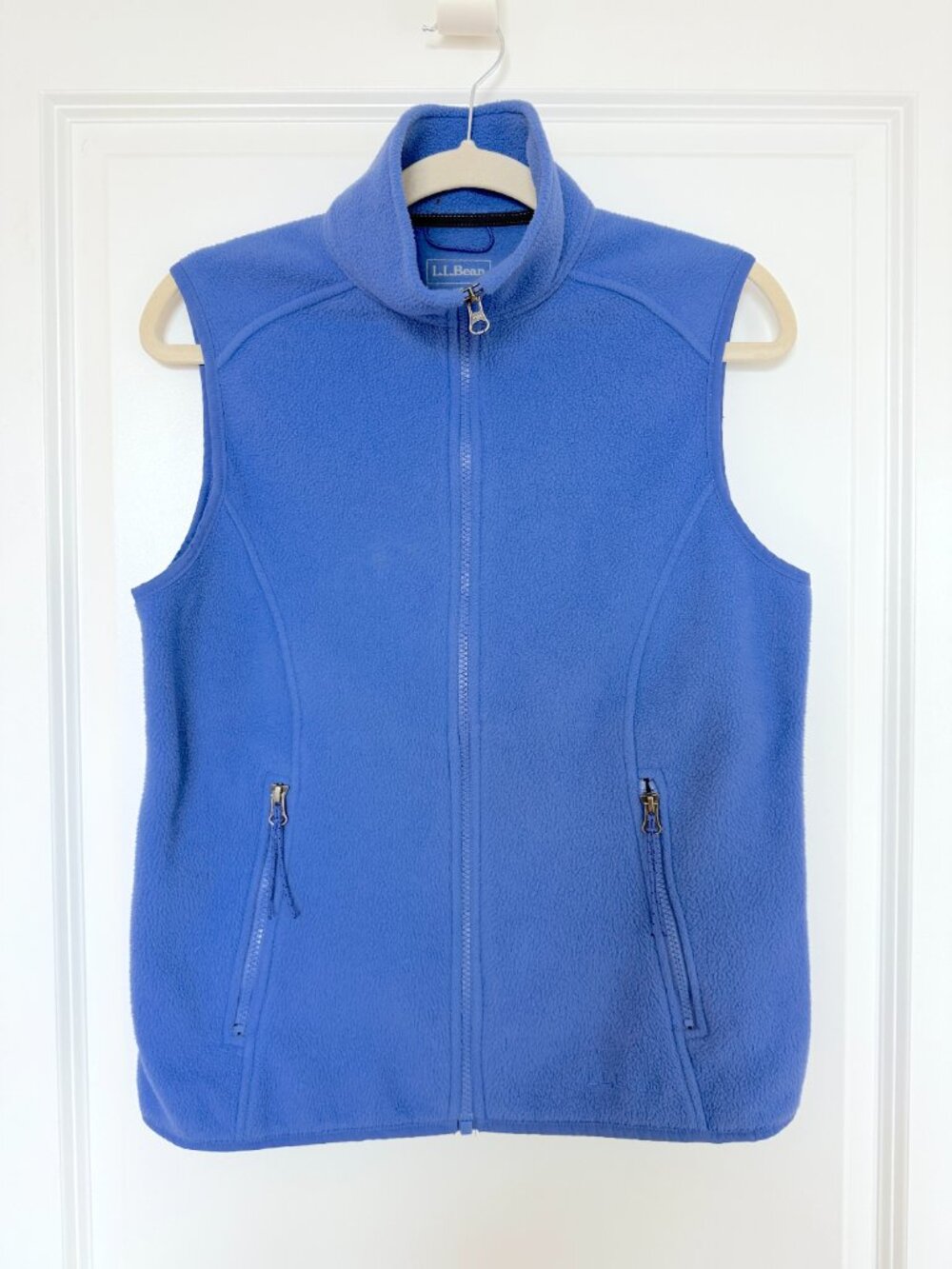 Vintage Adorable L.L. Bean Blue Fleece Vest with Zipper Pockets - Women's XS